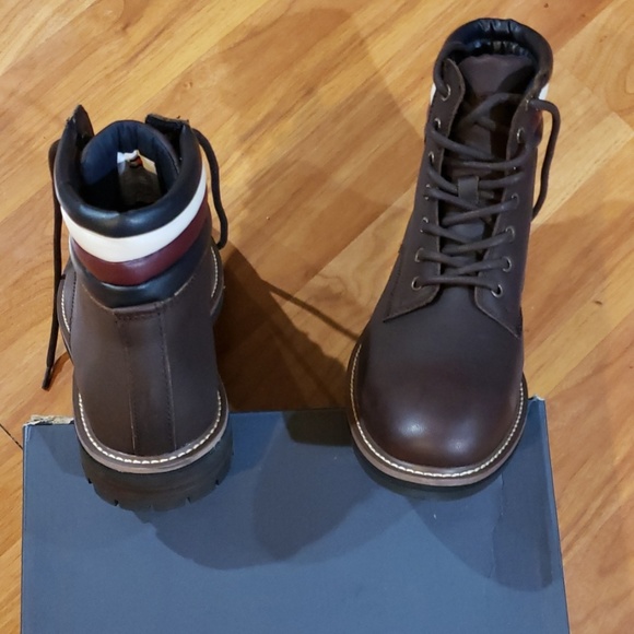 Tommy Hilfiger Brown Multi Leather Boots - Picture 6 of 6